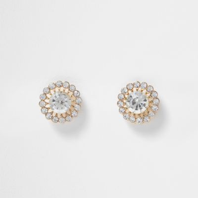Yellow floral outline studs